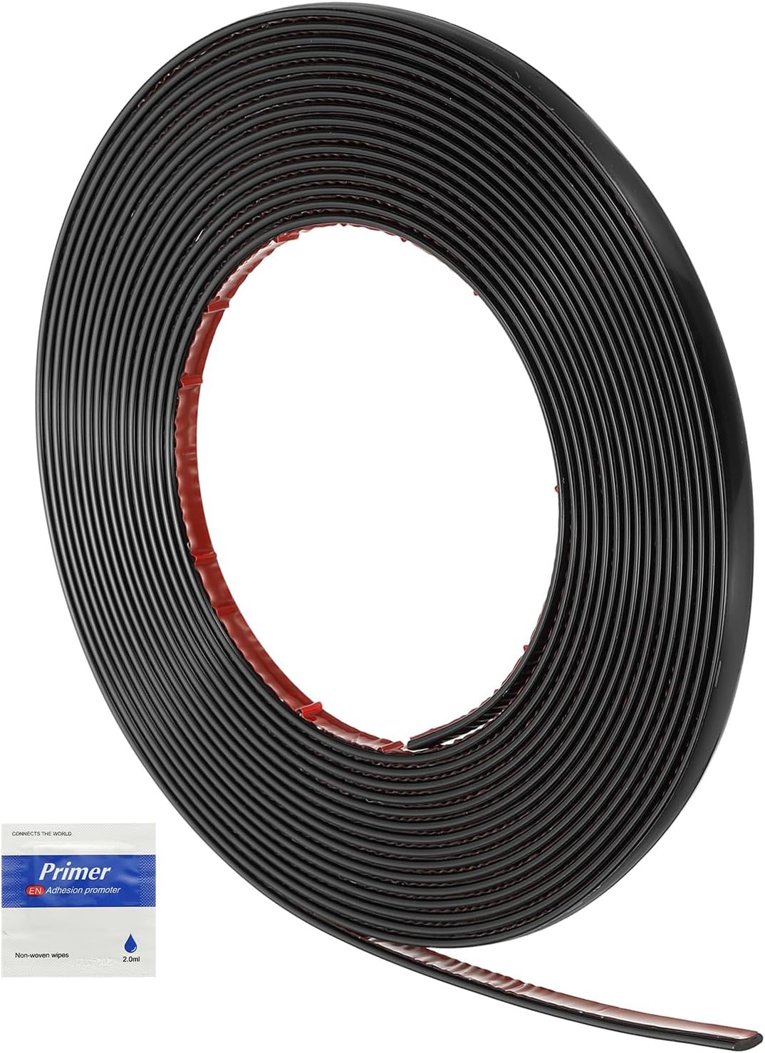 HARFINGTON Peel and Stick Molding Trim 65.6ft x 0.4" Flexible Wall Trim Self Adhesive PVC Wall Corner Gap Sealing Trim for Wall Ceiling Floor Cabinet Tile Edge Mirror Frame, Black
