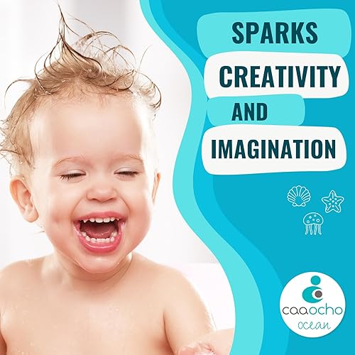 Miniatura 7 de CaaOcho Juguete de baño de goma natural pura - La The Butterfly Fish Baby Toy - Juguetes de baño sin agujeros, juguetes de baño sin BPA para bebés