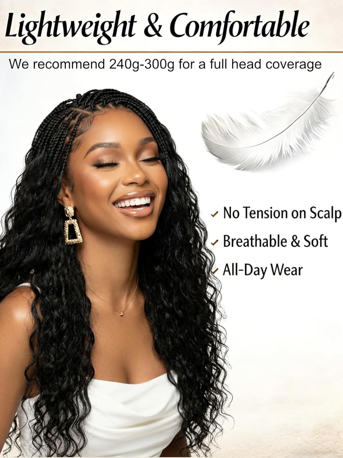 UNICE Burmese Curly Human Crochet Hair for Black Women Feather Crochet Human Hair Miracle Knots for Boho Braids Pre Separated Reusable Virgin Hair Extensions Natural Black 14 inch 60g