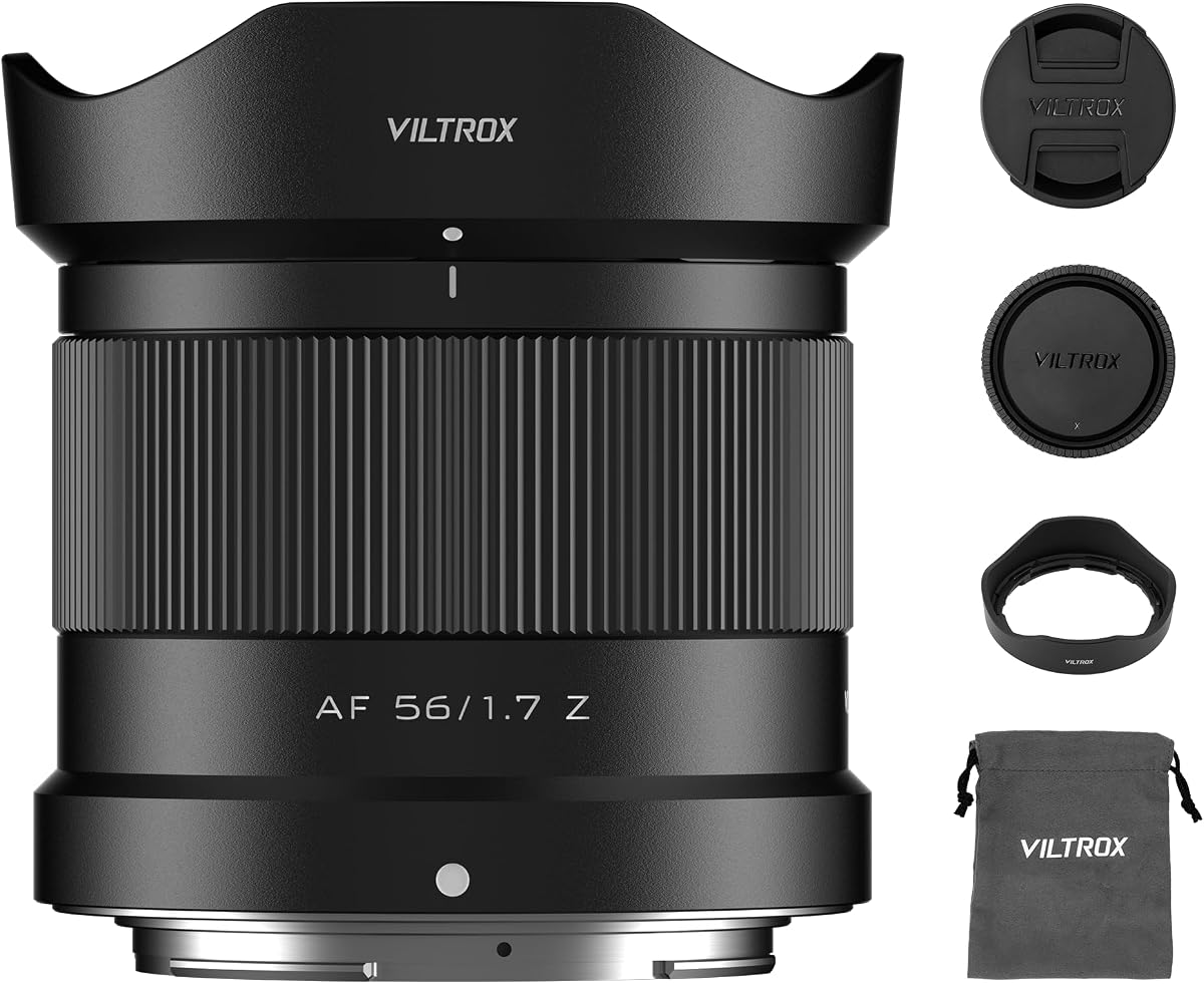 VILTROX AF 56mm F1.7 Air Lens for Nikon Z Mount, f/1.7 Large Aperture APS-C Auto Focus Prime Lens Compatible with Nikon Z-Mount Mirrorless Cameras Z5, Z50, Z6, Z6II, Z7, Z7II, ZFC, Z30, Z9, Z8, ZF