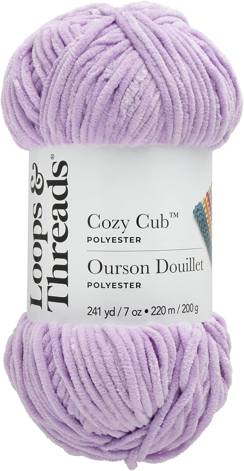 Big Twist Cozy Cub Yarn by Loops & Threads – Super Bulky (6) 100% Polyester Chenille Yarn, Soft & Plush for Knitting & Crochet Blankets, Hats, Scarves & Crafts, 241 yd / 7 oz Skein, 6 Pack