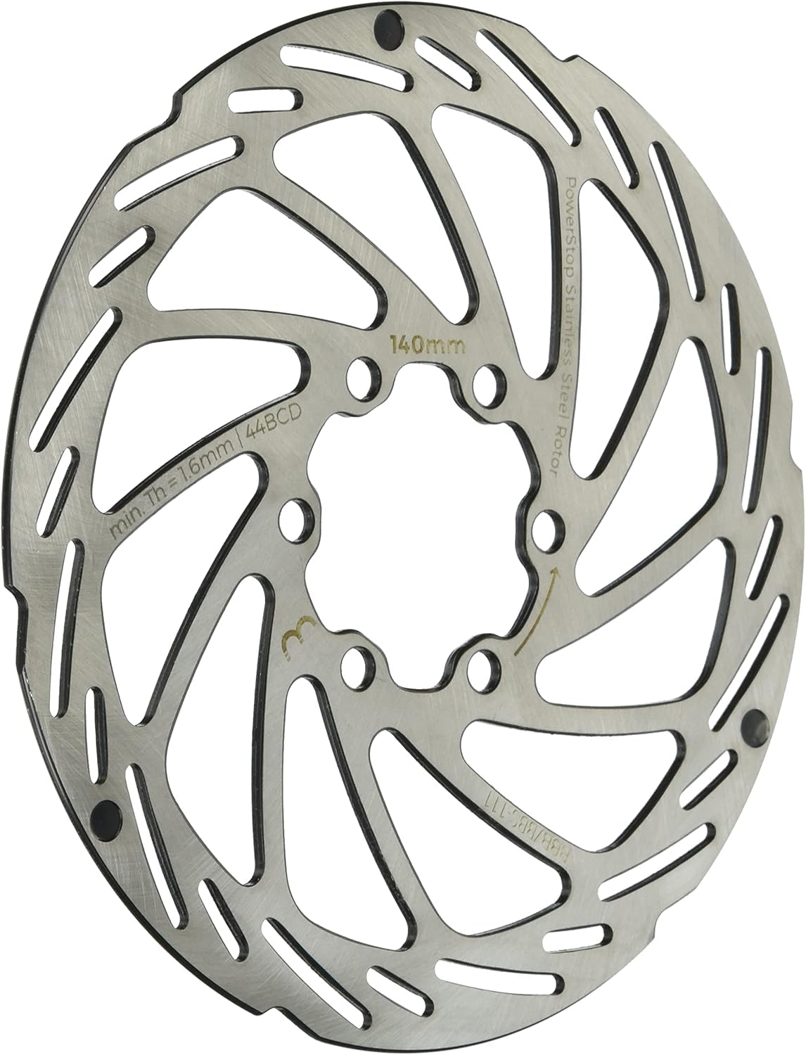 BBB(ビービービー) ディスクローター 自転車ブレーキパーツ POWERSTOP(パワーストップ) ディスクブレーキローター ステンレス製 6穴 取付けボルト付属 シルバー