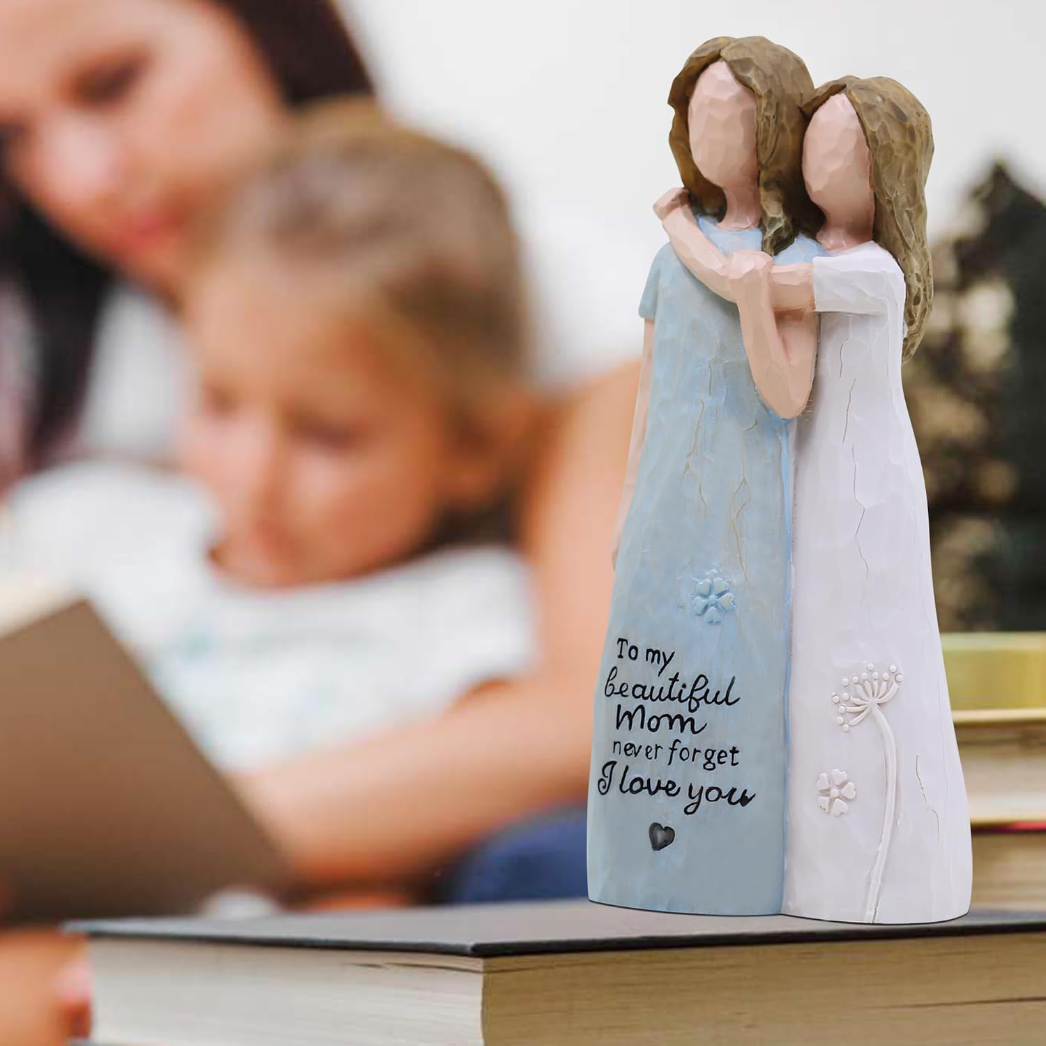 Mom Birthday Gifts from Daughter,Gifts for Mom Hand-Painted Figurines,Blue image 5