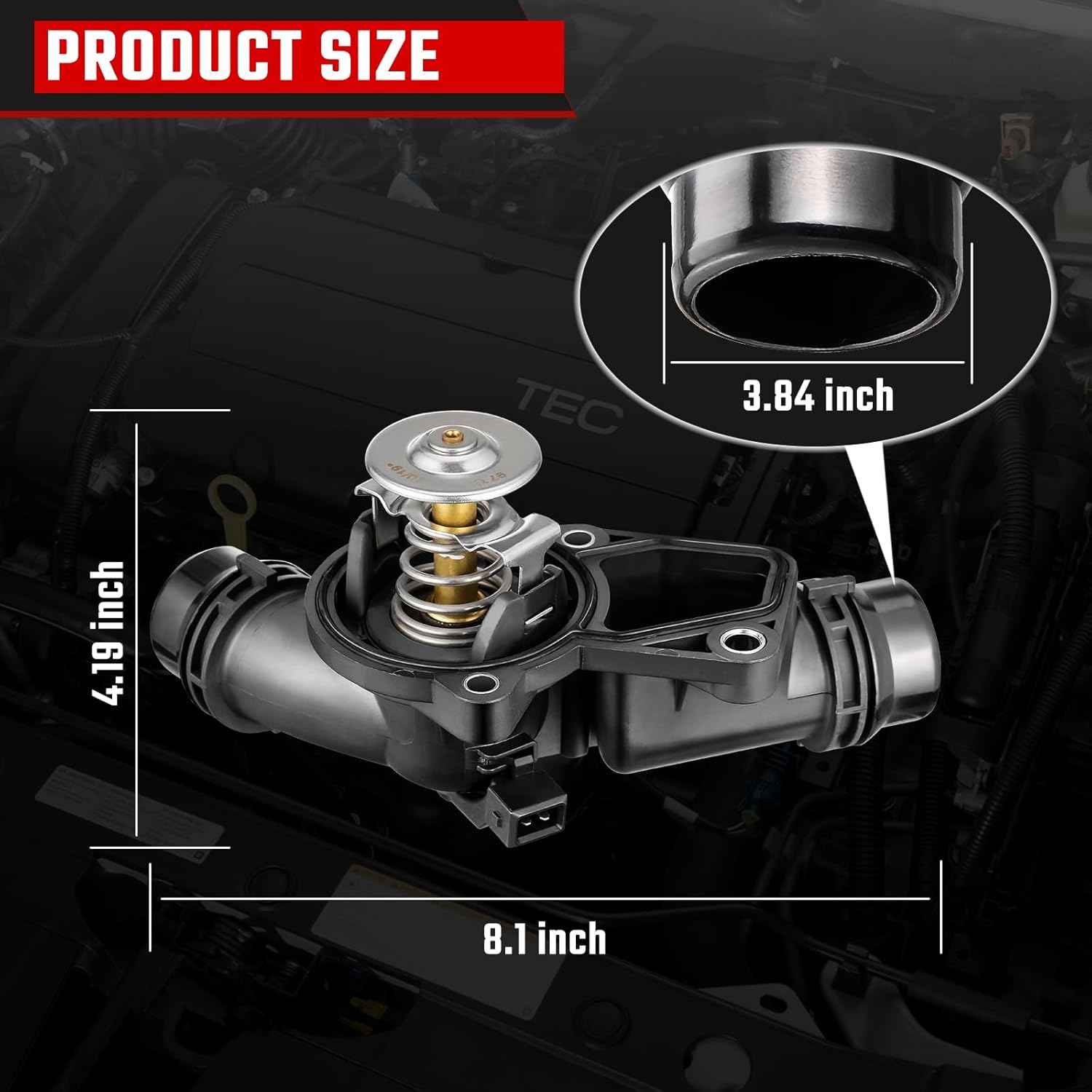 11537509227 Engine Coolant Thermostat Housing Assembly Fit for BMW 323Ci 323i 325i 325Xi 528i 530i X3 X5 Z3 Z4 1999-2006 Replace 11530139877