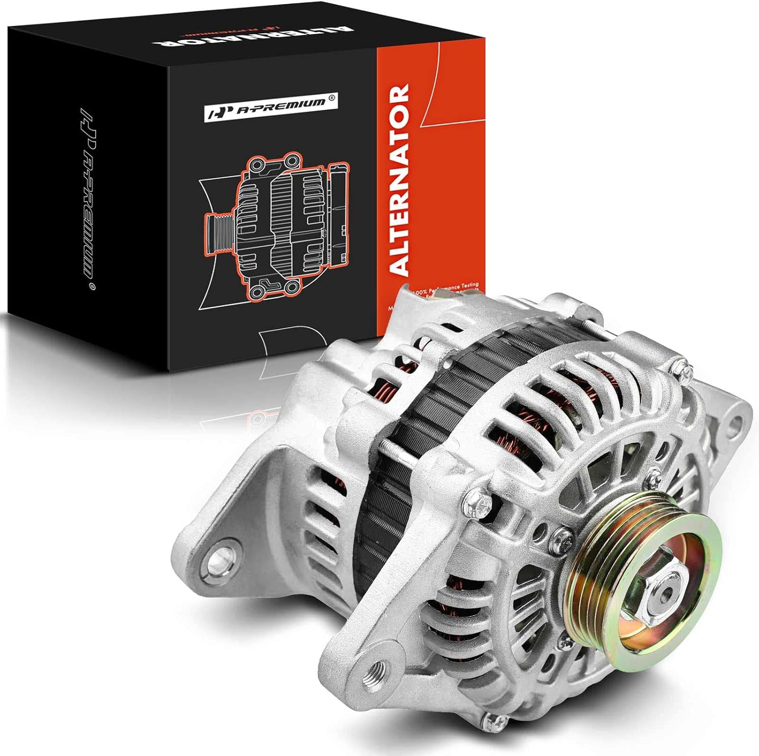 A-Premium Alternator Compatible with Kia Sephia 1997-1997 1.8L & Mazda Protege 1997-2001 1.5L 1.6L 1.8L, 70Amp 12V CW 4-Groove Pulley, Replace# Z599-18-300A, MZ599-18-300A