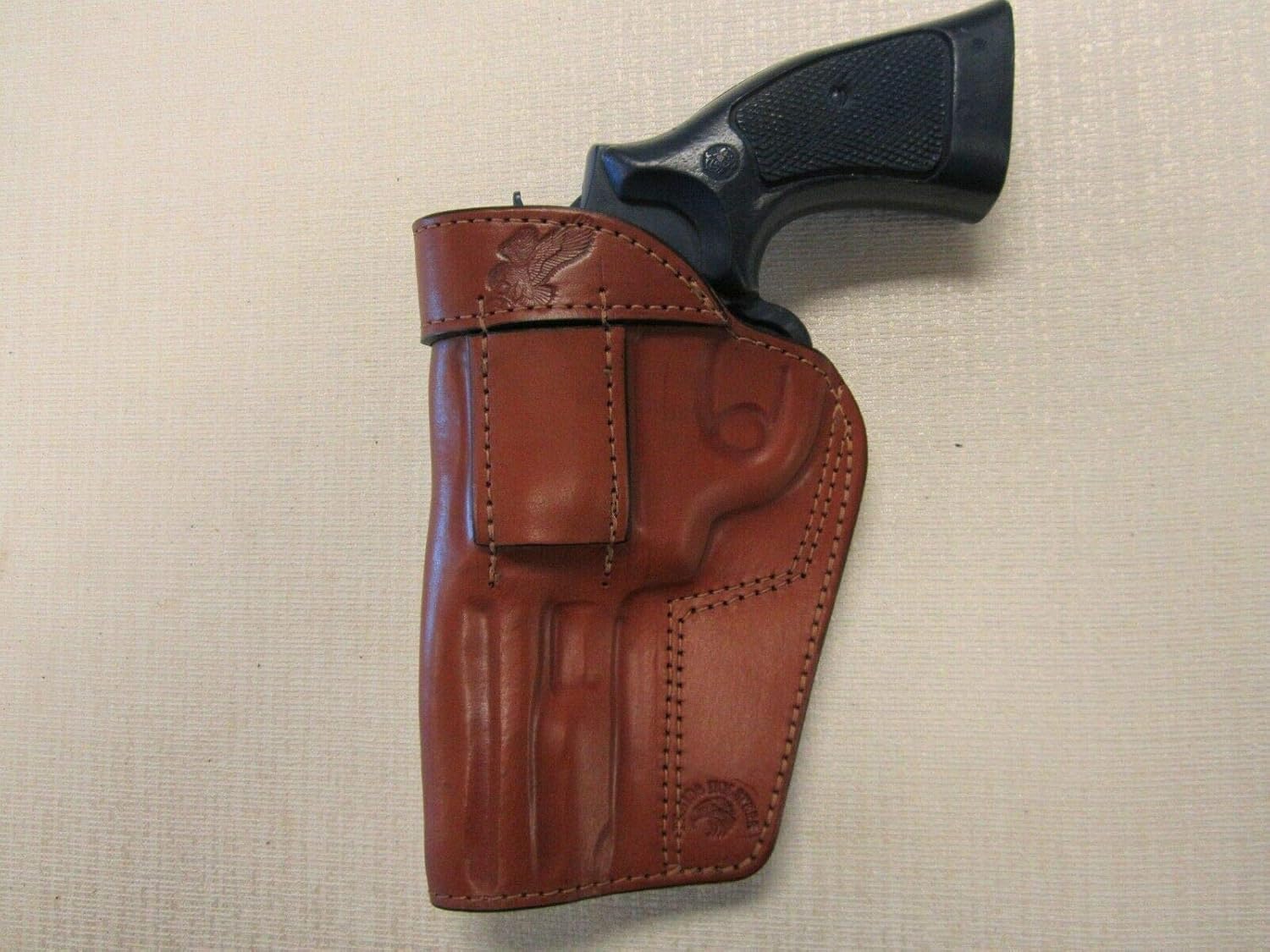 Fits S&W 686 & 586-357 mag, 4" Barrel iwb, owb, ambidextrous Revolver Brown Leather