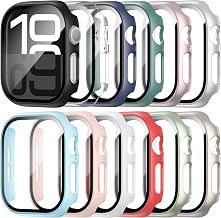 HASDON 12 Pack Case Compatible with Apple Watch Series 11/10 46mm with Tempered Glass Screen Protector, Full Coverage Bumper Hard PC Shockproof Protective Cover for iWatch Series 11/10 46mm