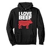 I Love Beef Cow Fans Meat Enthusiasts Pullover Hoodie