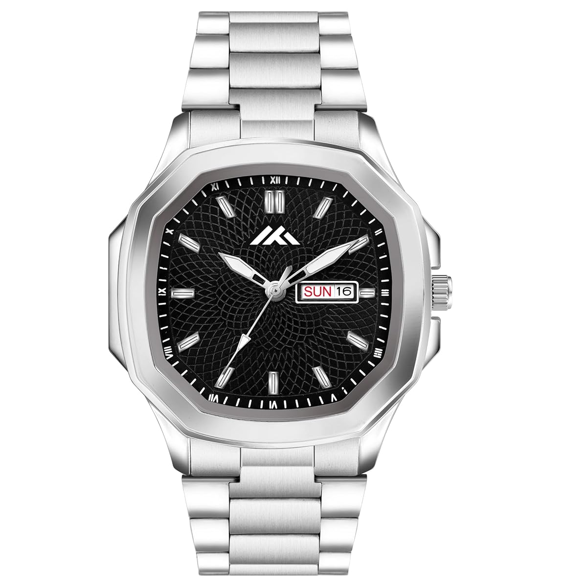 ON TIME OCTUS Analogue Stylish Silver Color Case with Stainless Steel Strap and