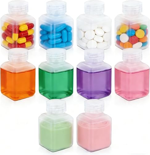 Botellas de plástico recargables con tapas, botellas de viaje a prueba de fugas de HDPE, contenedores de viaje de grado alimenticio para líquidos,