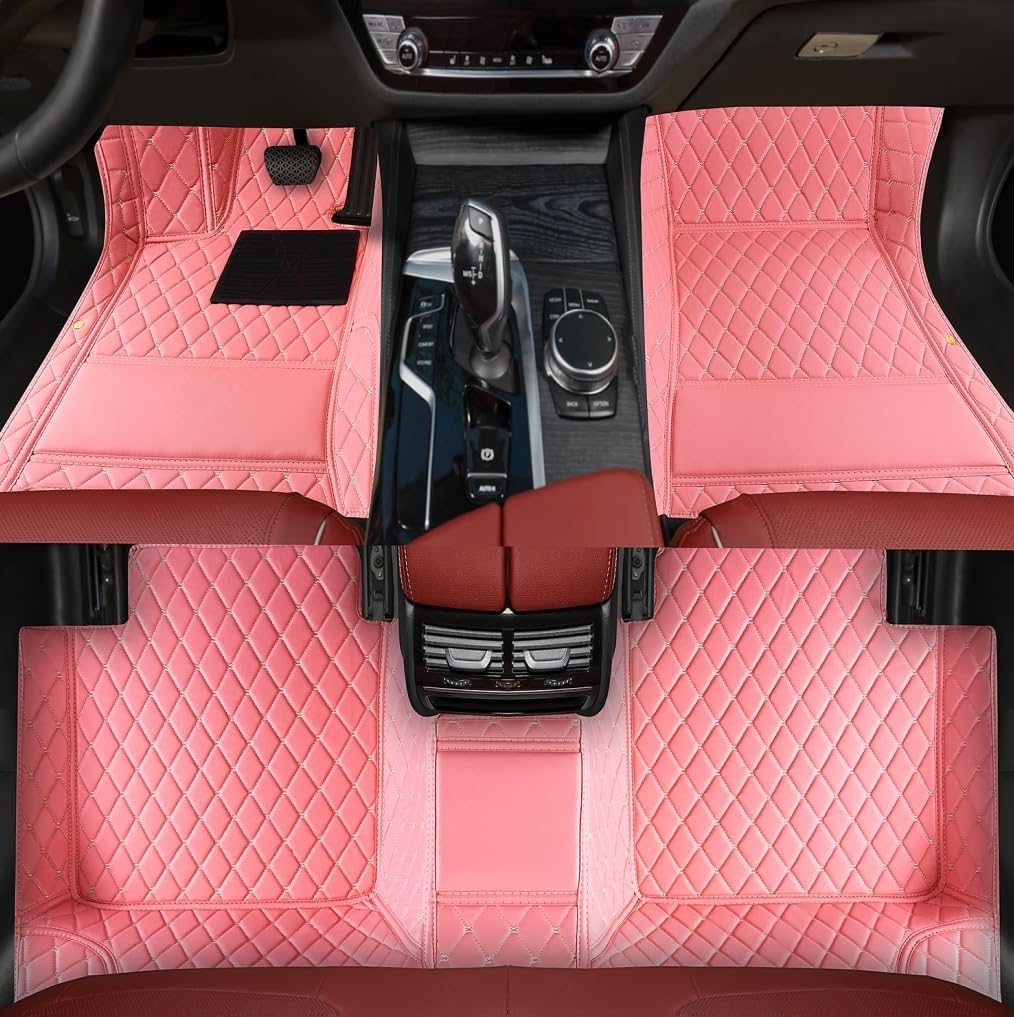 Luxury Leather Car Floor mats Custom Personalized Full Coverage car Floor mat for 99% of Cars. (Beige)