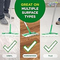 Vista 11 de Swiffer Sweeper 2-en-1, limpiador de piso de superficie múltiple seco y húmedo, barrido y mopping kit de inicio. Incluye 1 mop + 19 recargas
