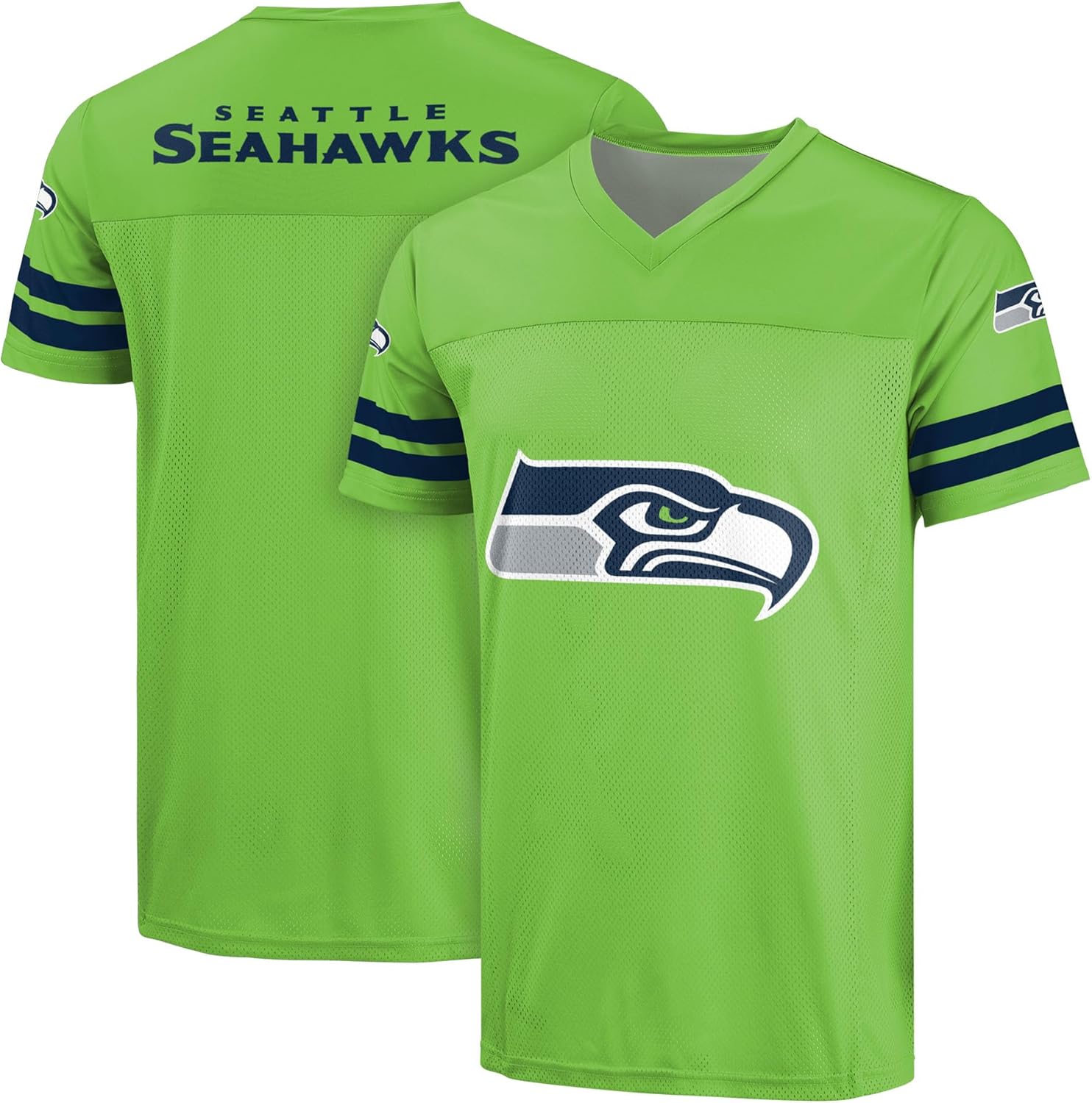FOCO NFL Men's Officially Licensed Primary Logo Alternate Color Game Day Football V-Neck Top