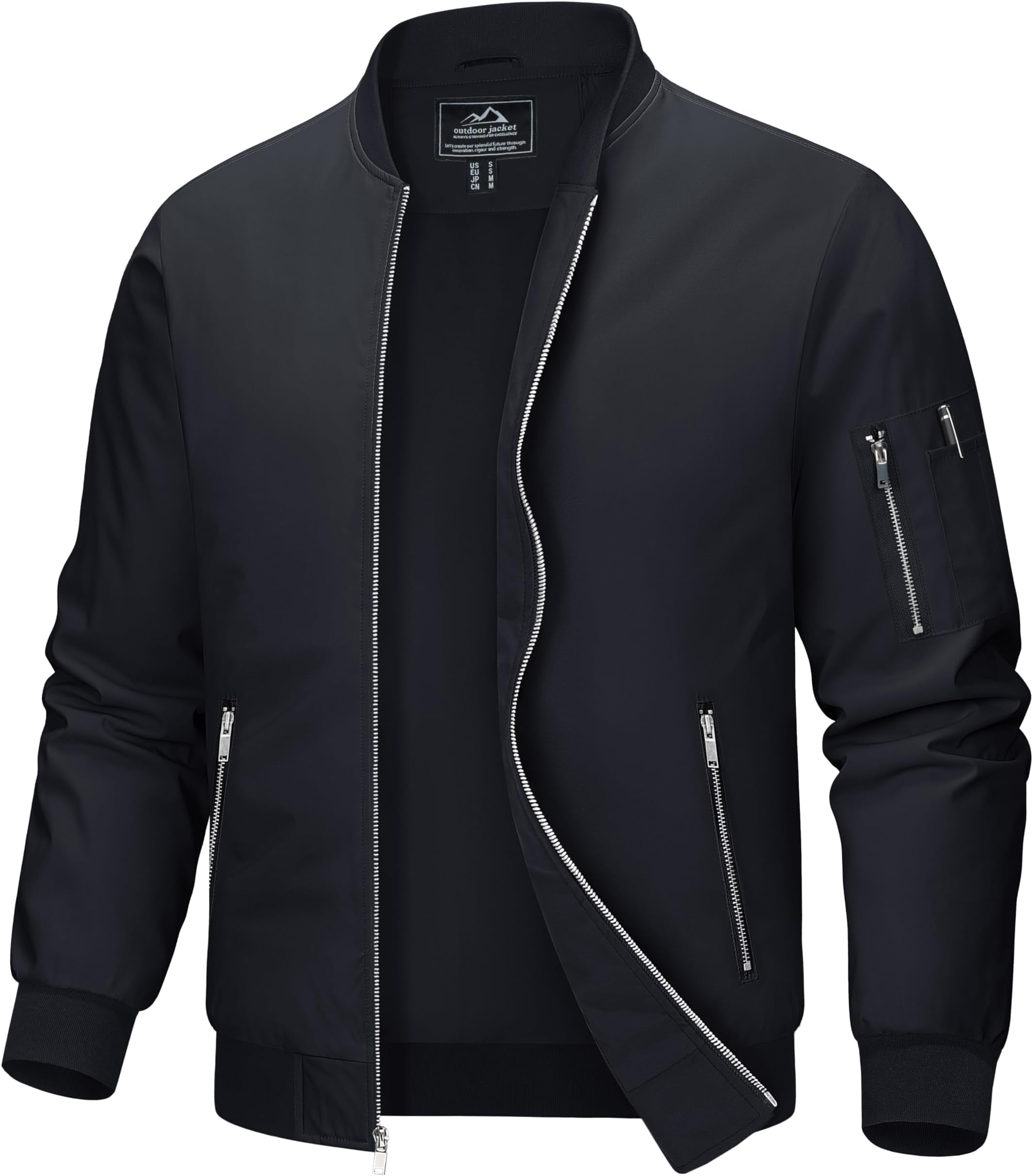 MAGCOMSENMen's Jackets Summer Autumn Baseball Coats Outdoor Casual Hiking Camping Jackets with Zip Pockets