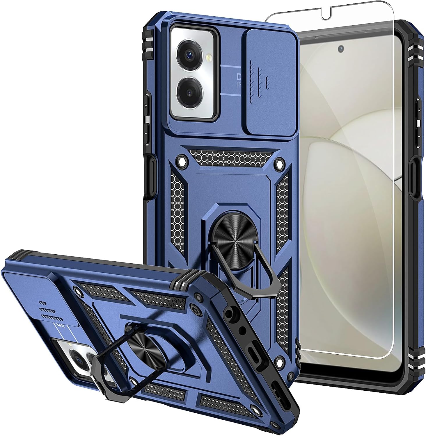 Weycolor For Moto G Power 5G 2024 Case With Camera Lens Cover HD Screen Protector, 10 FT Military Grade Drop Protection, Magnetic Ring Holder Kickstand Protective Phone Case, Ice Green - View #2