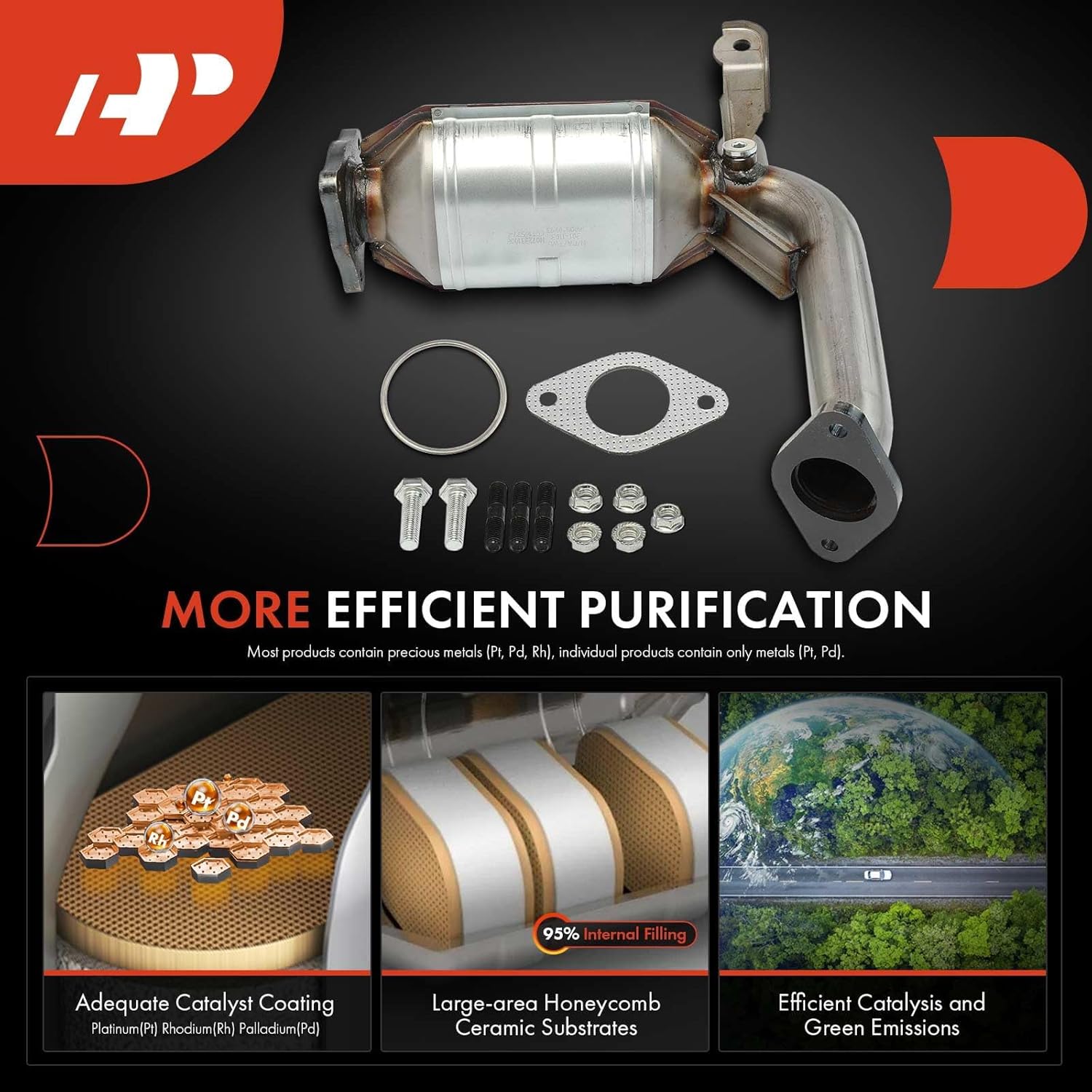 A-Premium Front Catalytic Converter Kit Direct-Fit Compatible with Chevrolet Malibu 2008-2012 & Saturn Aura 2009, 2.4L, EPA Compliant, Replace# 20847947