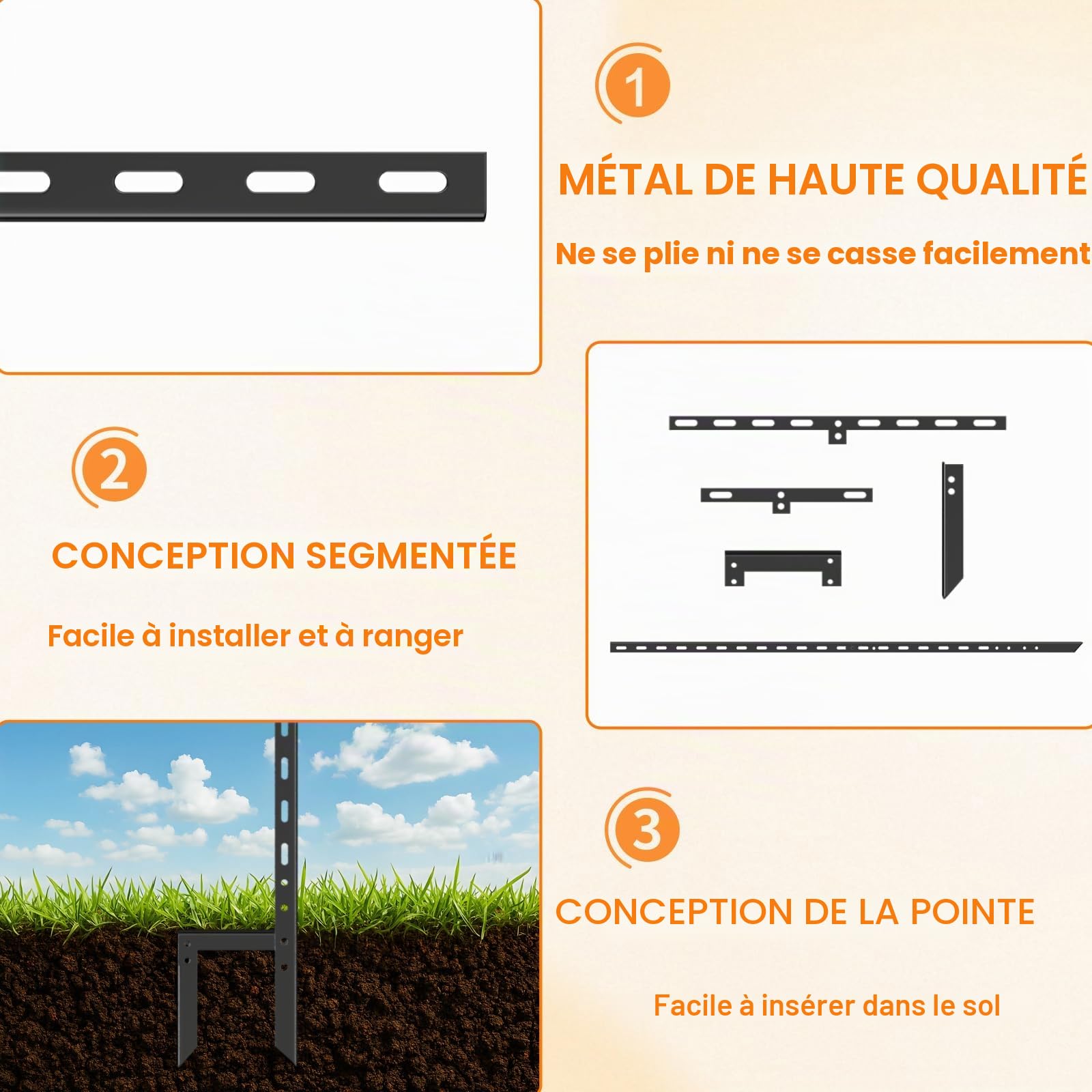 2 Piquets en T Noirs 130cm 2mm Poteaux Acier Robustes | pour Panneaux Jardin et Signalisation