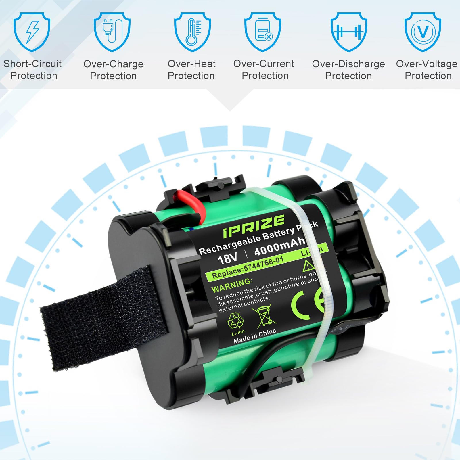 18V 4000mAh Li-ion Ersatzakku Kompatibel mit Gardena Mähroboter R38Li R40Li R45Li R50Li R70Li R75Li R80Li, für Husqvarna Automower 105, 305, 308, 308X, für Flymo Robotic Lawnmower 1200R