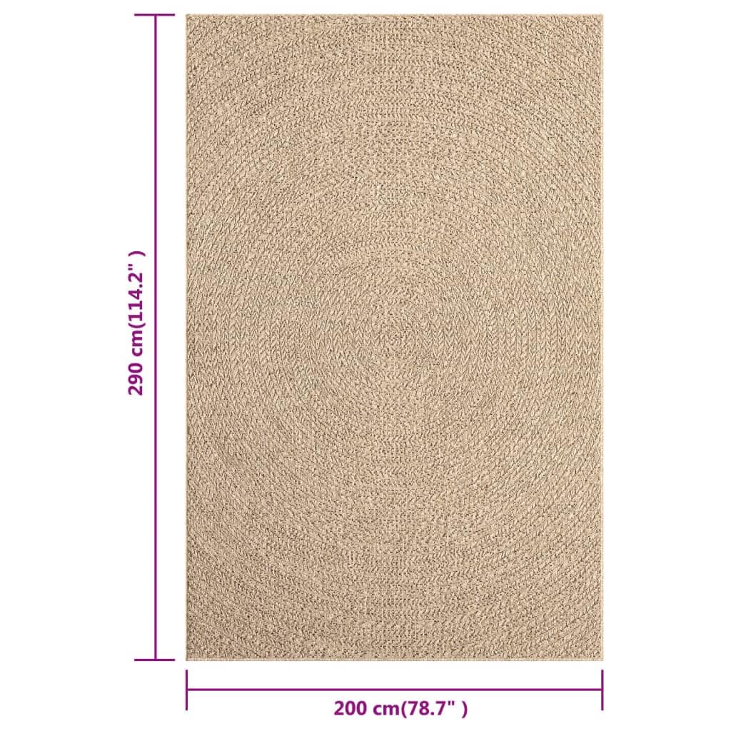 Homgoday Dywan 200 x 290 cm, wygląd juty, do wewnątrz i na zewnątrz, dywanik podłogowy, łatwy w czyszczeniu, dywan na taras, balkon, podwórko, do ogrodu i na piknik