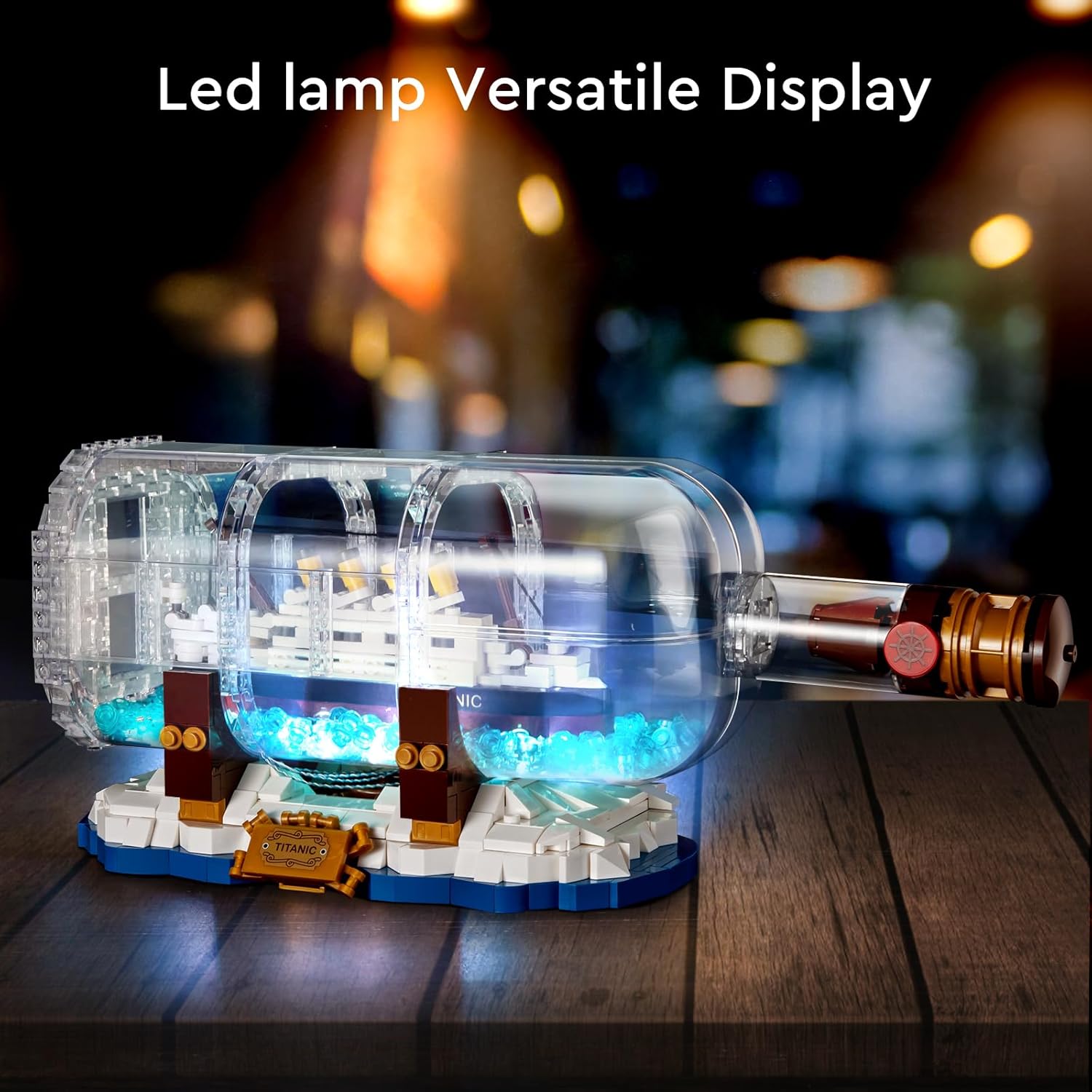 Allupal Titanic Ship in a Bottle Creator Expert Building Kit, Collectible Display Model Set, Creative Gift Toy for Adults and Teens Age 14+ (1000 Pieces)