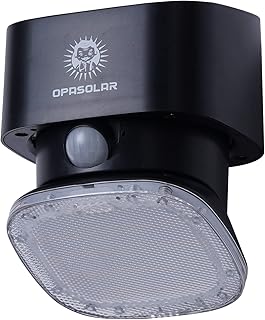 Opasolar Lámparas solares de pared para exteriores, color negro, 2000 lm, sensor de movimiento PIR inalámbrico con 120 gran angular, IP65 impermeable, iluminación para puerta de casa, jardín, patio