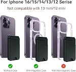 for MagSafe Wallet,Leather Magnetic Wallet for Phone with Adjustable Stand,5 Magnetic Credit Card Holder RFID Blocking for iPhone 17 16 15 14 13 12 Pro Max Air Series Cases (Black)