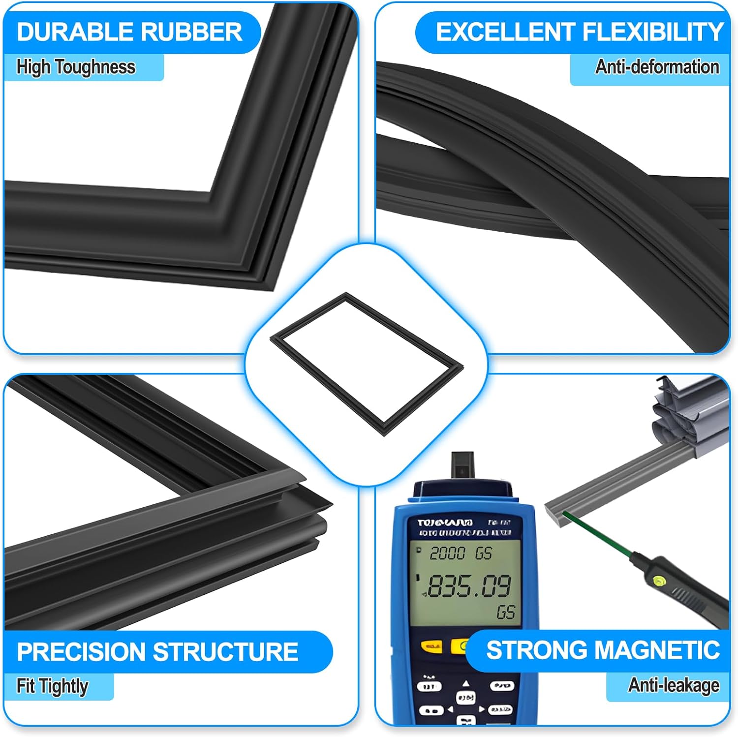Upgraded 242193209 Refrigerator Door Gasket Compatible with Frigidaire Door Gasket Replacement, Fridge Freezer Door Gasket Seal For Kenmore Refrigerator Door Gasket PS9493821 AP5807083 3513465