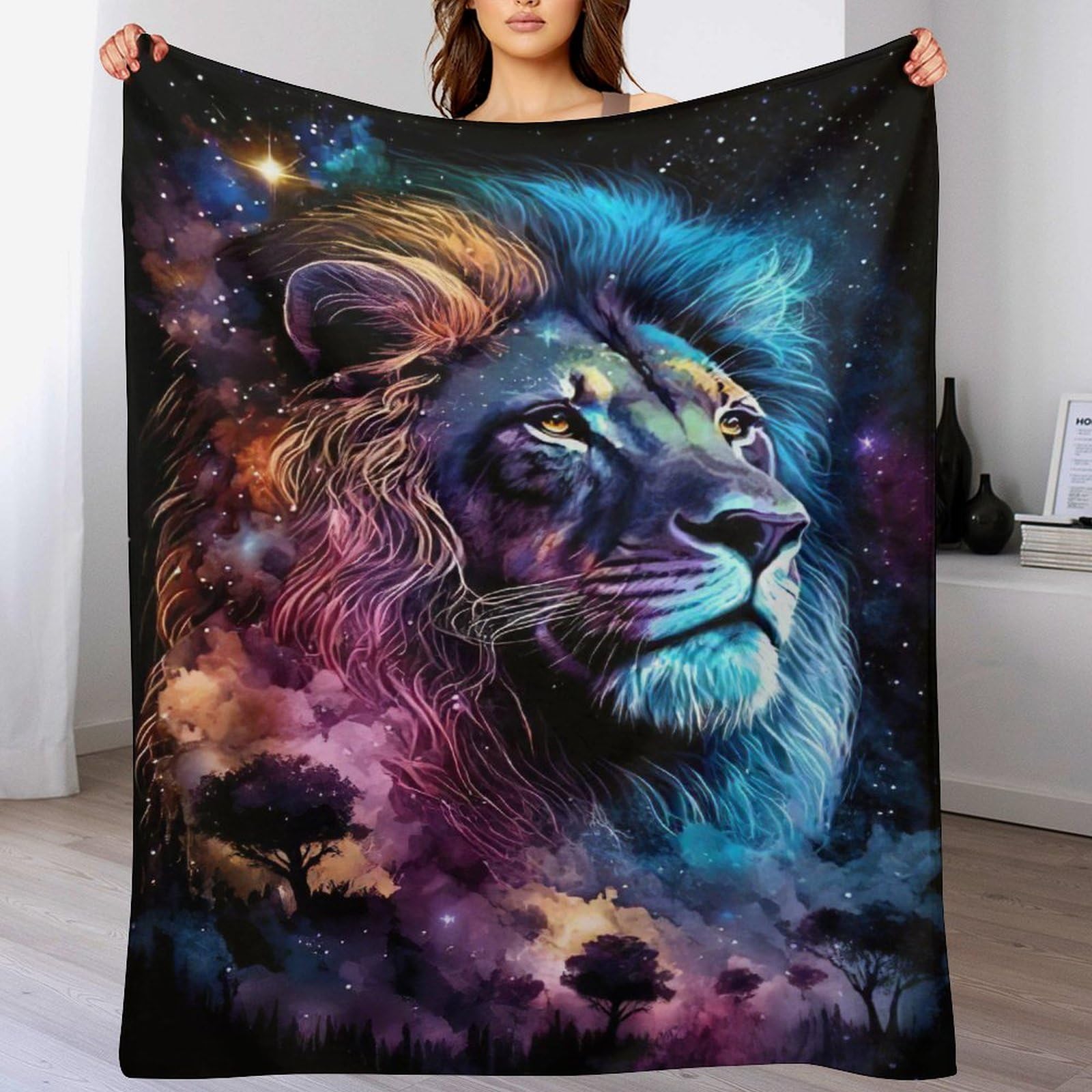 Plaid lion polaire chaud et couvre-lit jete de canape