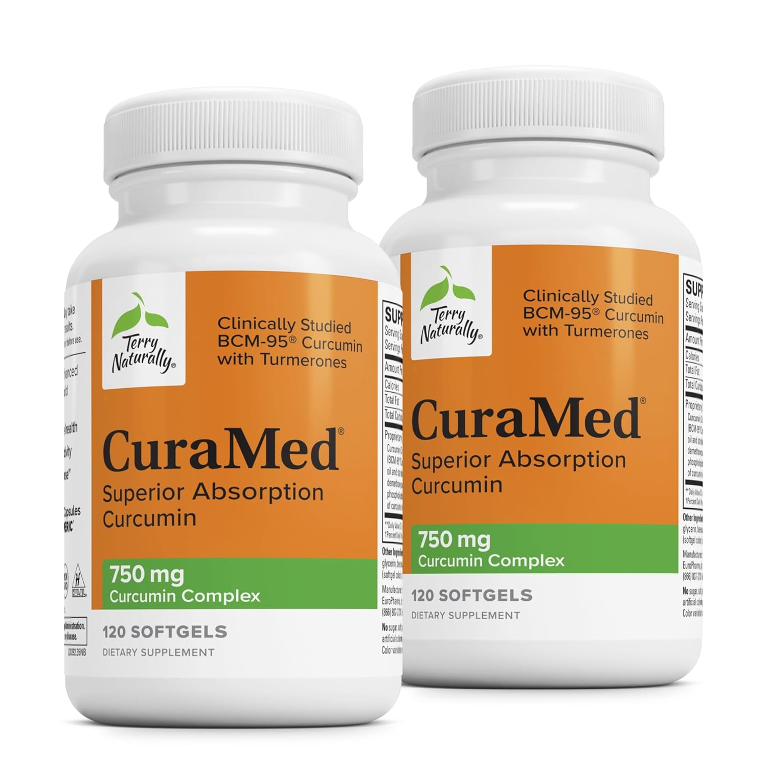 Terry Naturally CuraMed 750 mg - Antioxidant Supplement for Brain Heart Health - Supplement with High-Potency Curcumin Complex