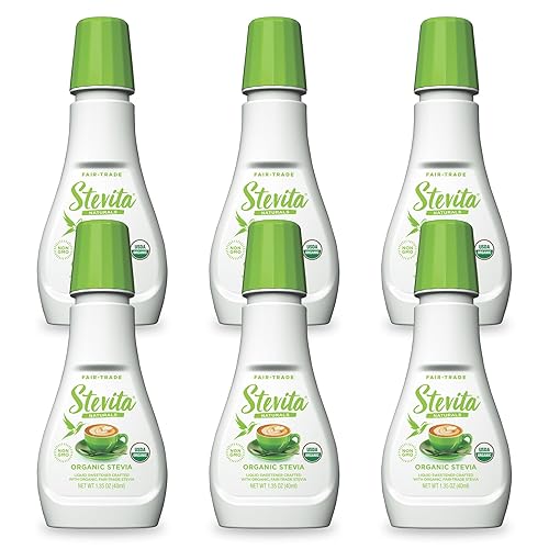 Miniatura 1 de Stevita Stevia líquida orgánica  135 onzas paquete de 6  edulcorante totalmente natural cero calorías  USDA orgánico sin OMG vegano Kosher Keto