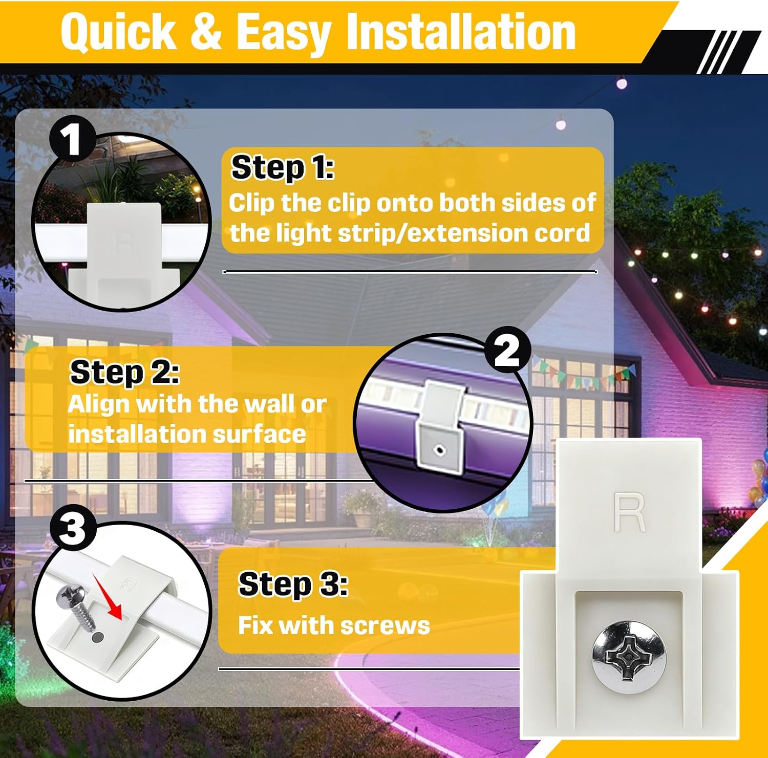 200 Pcs Screw Clips & Mounting Bracket Kit Compatible with Govee Permanent Outdoor Lights 2/Pro, with Screws, Replacement for H705A H705B H705C H705D H705E H705F H706A H706B H706C