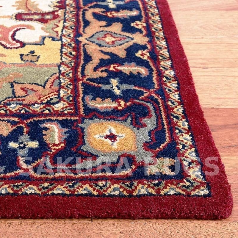 Oushak Area Rug – Vintage Turkish Style, Soft & Traditional Carpet for Living Room, Bedroom, or Elegant Home Décor(Maroon, 5' x 8')
