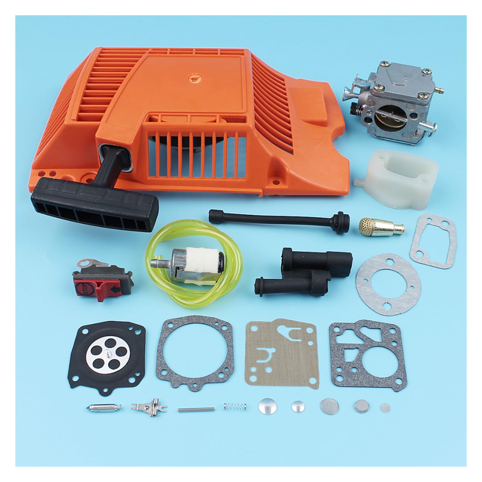 Kit de diafragma carburador interruptor colector admisión arranque for filtro combustible aceite motosierra Husqvarna 268 272 XP