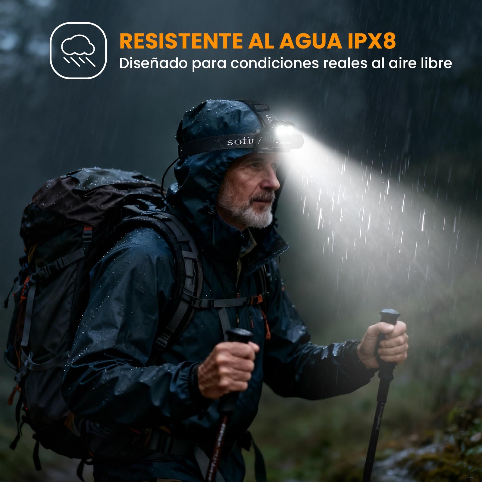 sofirn HS20 - Lámpara frontal LED, 2700 lúmenes, doble emisor, 90 CRI 5000K, 3 programas de funcionamiento, frontal profesional para acampar, carrera