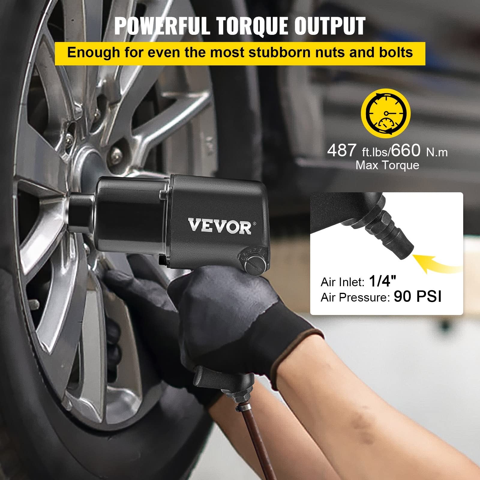 1/2in pneumatyczny klucz udarowy Spanner Torque 660N.m Auto Spanner Key profesjonalna nakrętka opony rękawy naprawa narzędzia warsztatowego