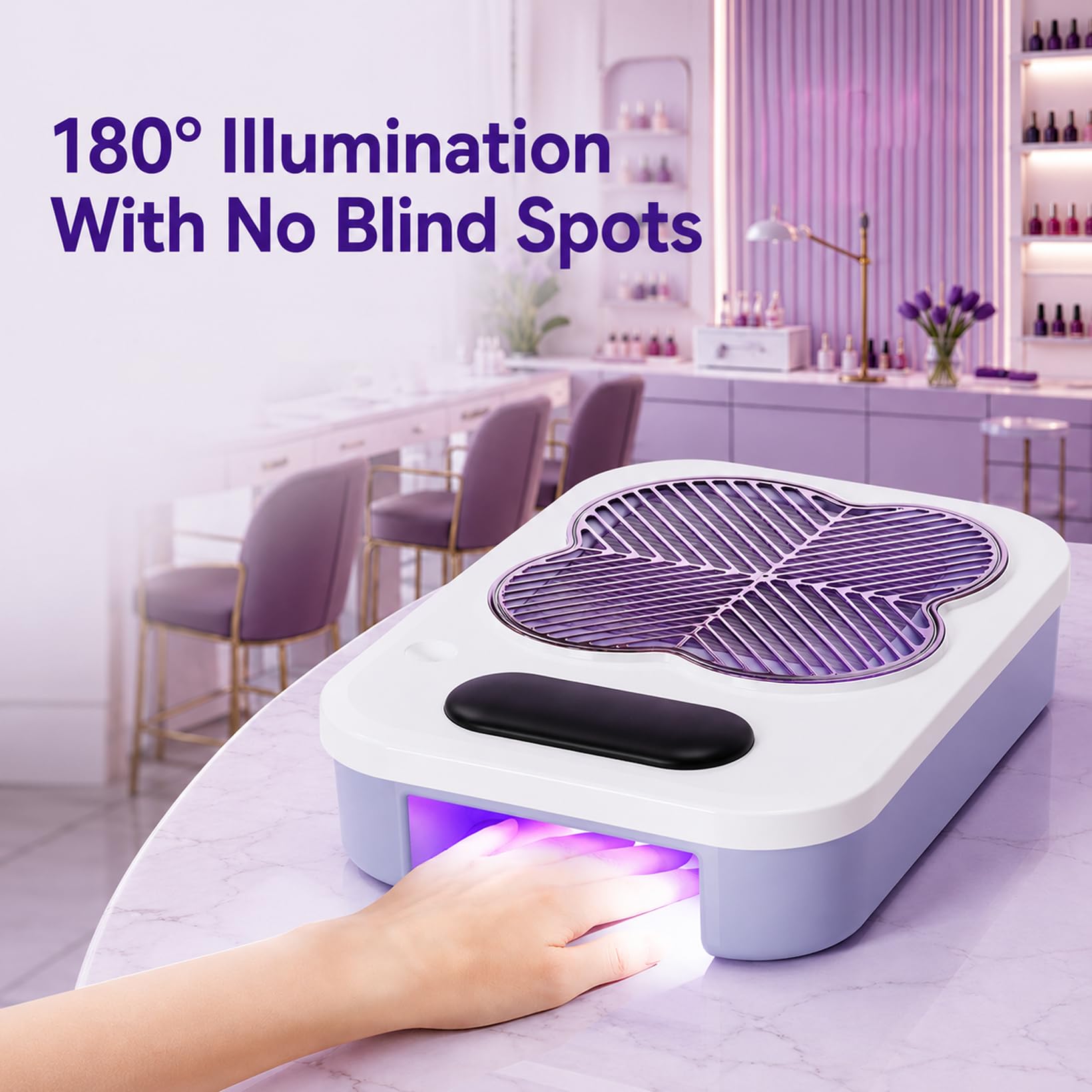Fresa Unghie Elettrica 3 in 1 con Aspirazione e Lampada UV LED | Set manicure elettrico con fresa per unghie, aspiratore polvere e lampada UV LED per nail art e saloni