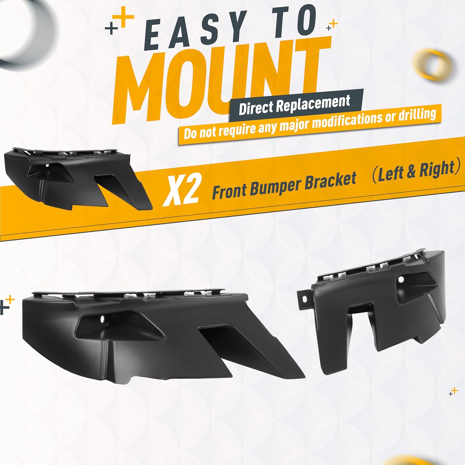 KUAFU Pair Front Bumper Bracket Compatible with 2013-2024 Dodge Ram 1500 Classic Replacement for CH1042121 CH1043121 68104945AE 68104944AD Primer Matte Black Left & Right