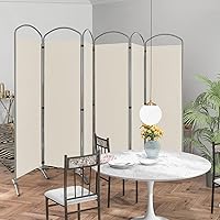 Vista 9 de Giantex Divisor de habitación plegable de 6 paneles de 6.2 pies, color blanco, pantalla de privacidad de tela plegable independiente de 130 pulgadas