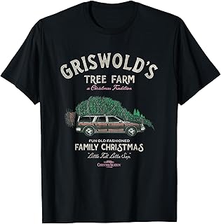 Christmas Vacation T-Shirt - Unisex-Adults, Black, Small, Short Sleeve, Crew Neck, Classic Fit, Blended Fabric