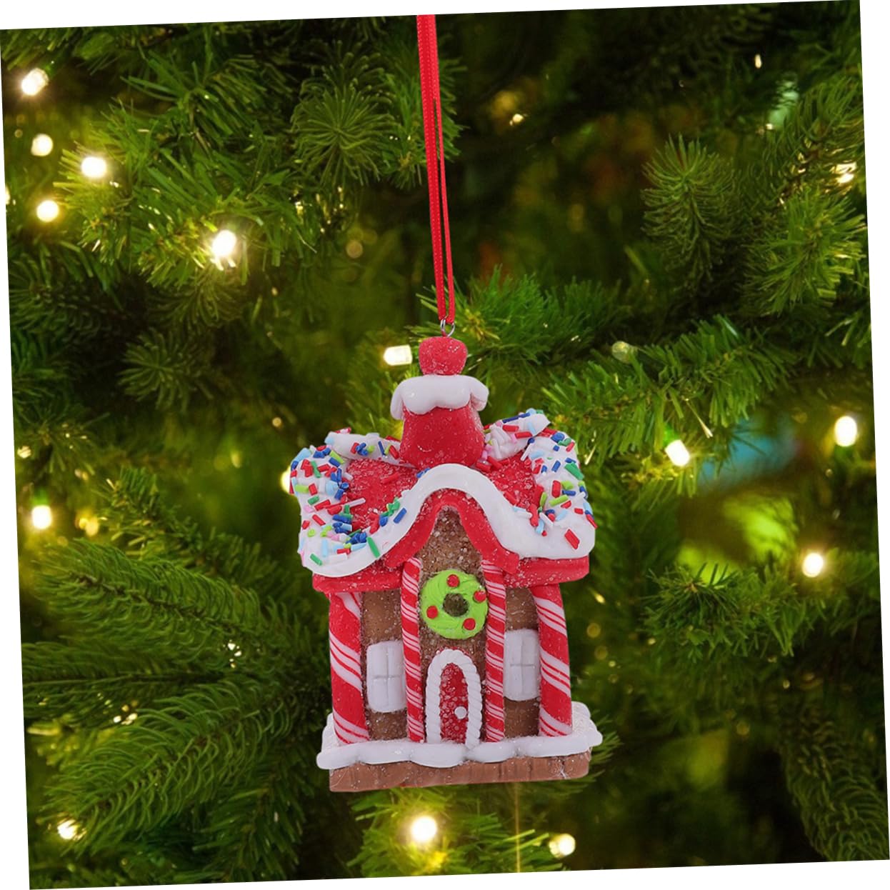 Cabilock 4piezas Adornos Navideños de Casa de Jengibre para Colgar el Árbol Decoración Colgante para Fiesta de Navidad de Adornos para Árbol de Navidad