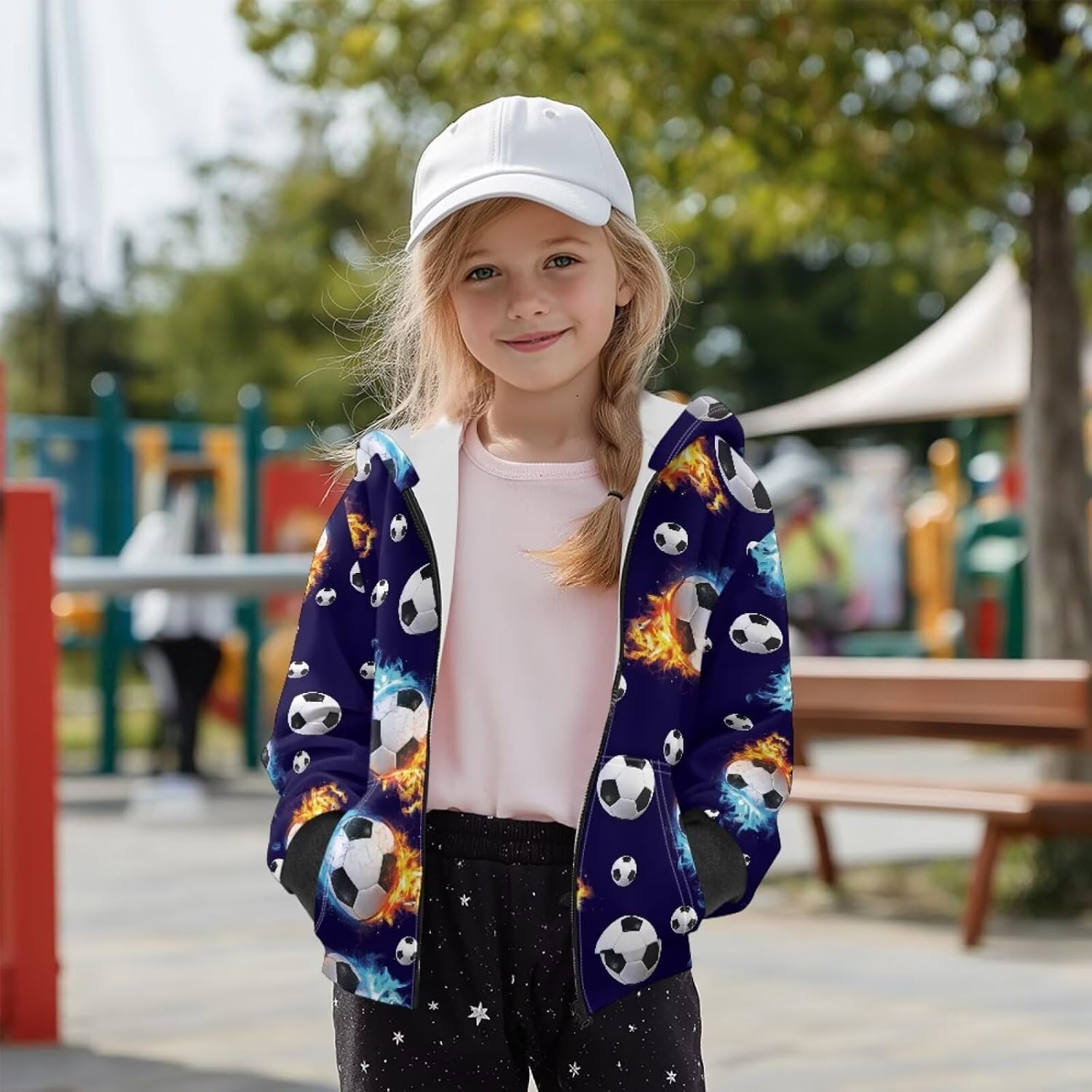 Boys' Girls' Hooded Sweatshirt Fleece Hoodie for Kids Winter Fall Zipper Long Sleeve Training Jacket