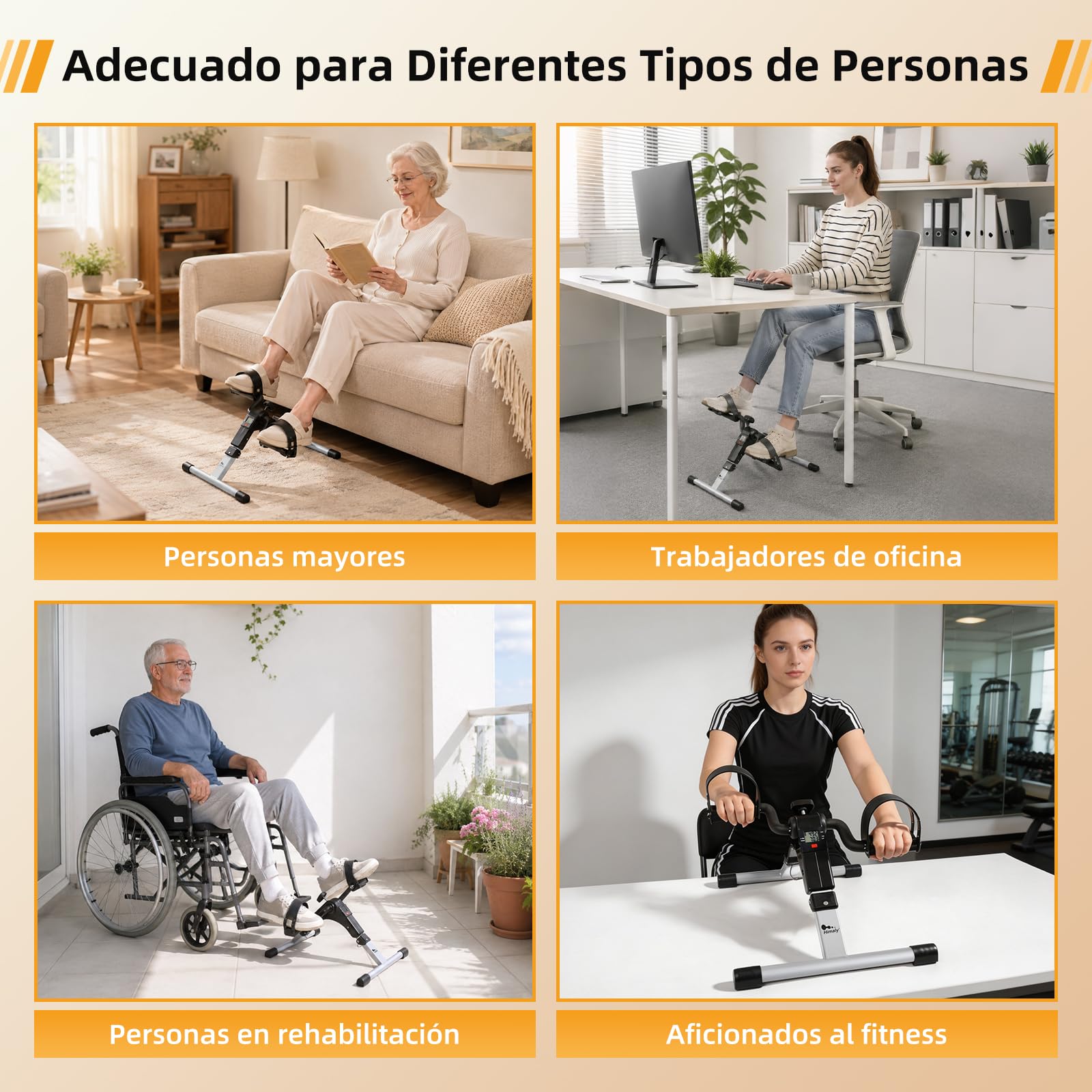 himaly Mini Bicicleta de Ejercicio Plegable Portátil para el Hogar Pedal Ejercitador Gimnasio Fitness Brazo Pierna Entrenamiento Resistencia Ajustable con Pantalla LCD para Mujeres y Hombres