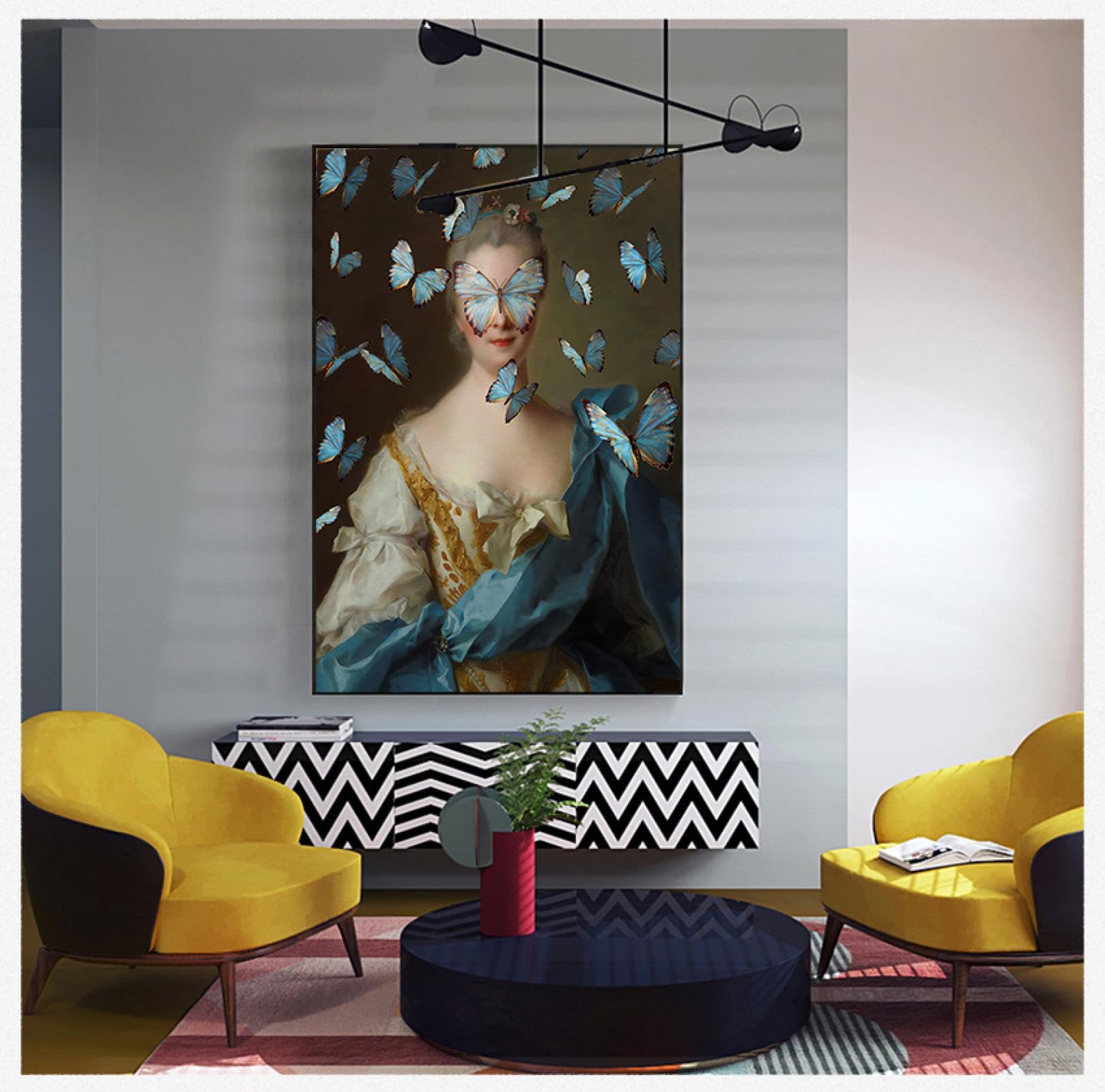 Art maximal d'exception avec ce portrait vintage modifié sur châssis en bois - 8
