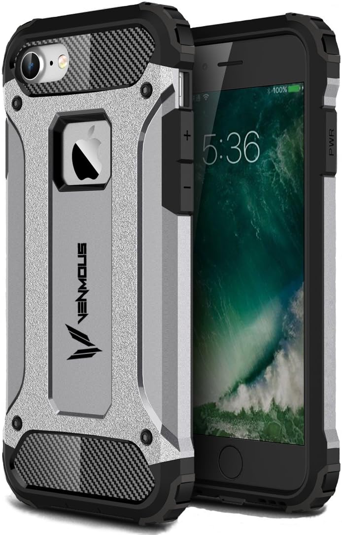 iPhone 7 Case, Venmous [Phantom Armor] Slim Rugged Design[Military-Grade Drop Tested] Defense Shield Shock Resistant Reinforced Guard Hybrid Heavy Duty Durable Protection for Apple iPhone 7 (Silver)