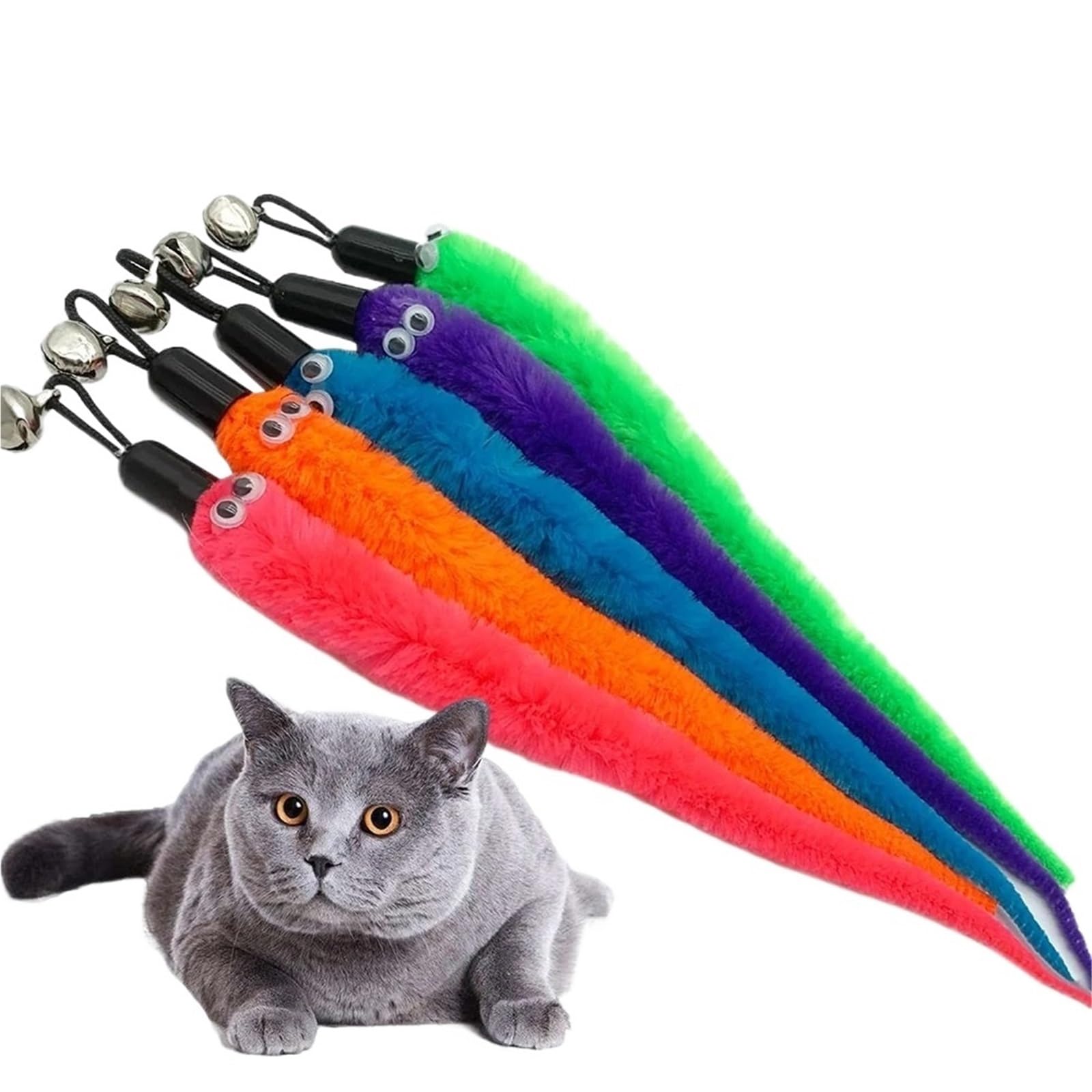 Juegos para Gatos Recambios de varitas for Juguetes de Gatos, Gusanos de Repuesto for Juguetes interactivos.(50 pcs)
