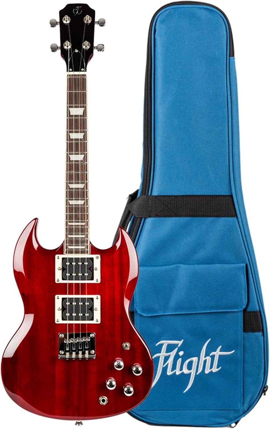 Flight Pioneer Solid Body Cherry Red Electric Ukulele Amazon.co.uk