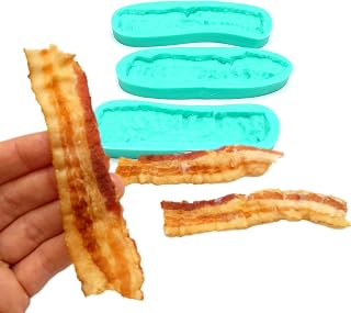Bacon silicone mold Realistic bacon Soap Candle Mold for Wax Mold for Resin NC006