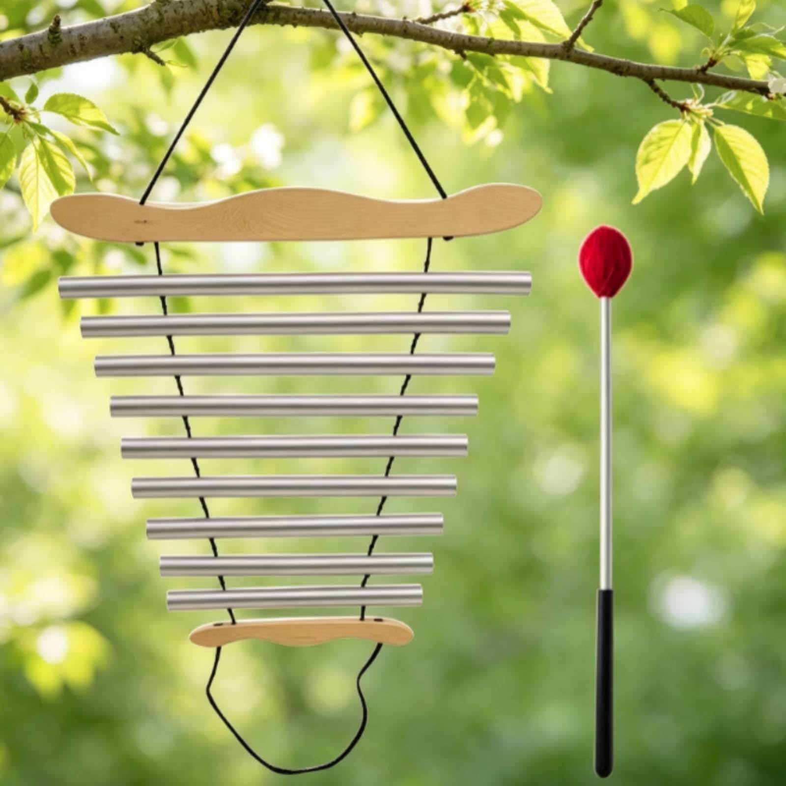Eólica Viento 9 Notas Horizontal Eólica Viento con Sonido Hermoso Instrumento para Jardín, Rosa