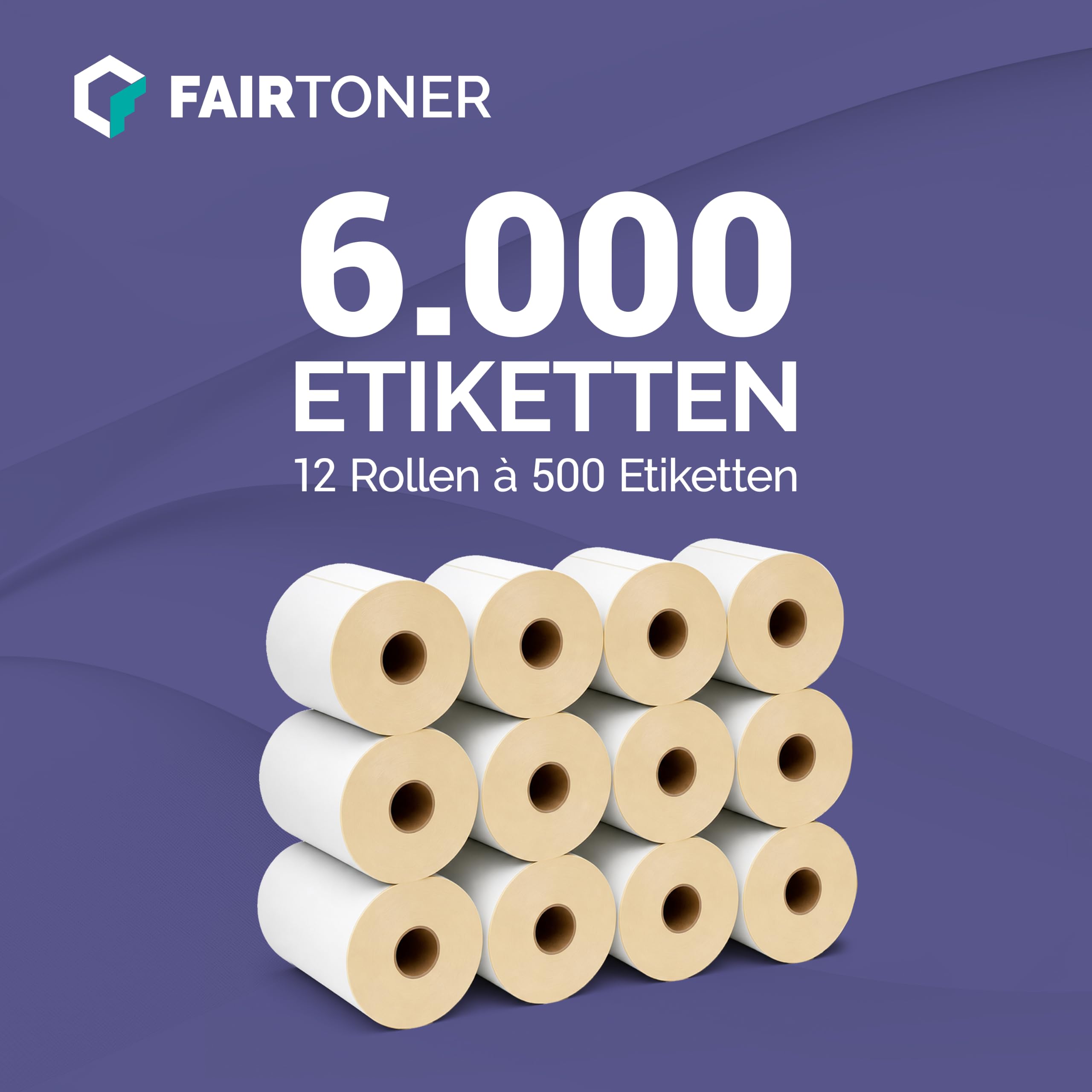 FairToner Versandetiketten Rollen 100x150mm 12x500 Thermodirekt