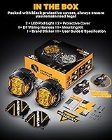 Vista 6 de Auxbeam V-Ultra Series - Faros antiniebla ámbar tipo cápsula de 3 pulgadas y 108W, función DRL, 3 modos y cubiertas protectoras, barra de luz